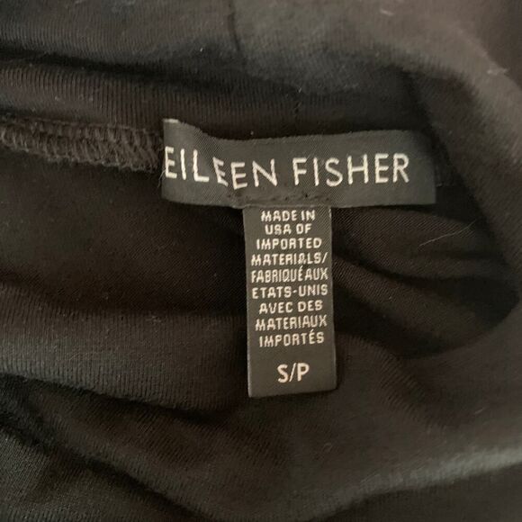 Eileen Fisher Black Tencel Turtleneck Dress Tunic Women’s SP Long Sleeve - Picture 2 of 8
